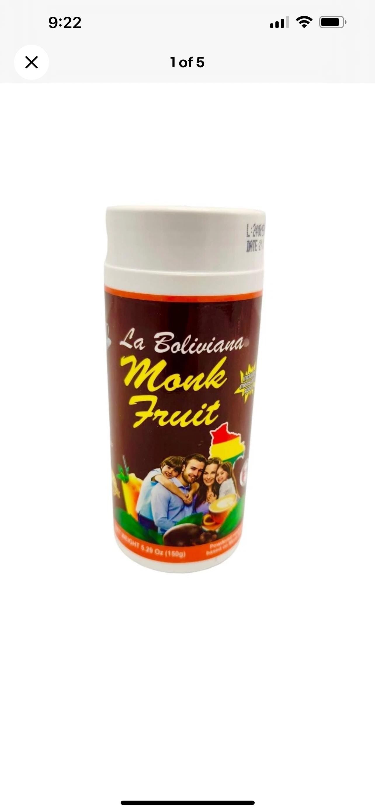 Monk Fruit La Boliviana Sweetener | 150 g net weight “FRUTO DEL MONJE” from Peru