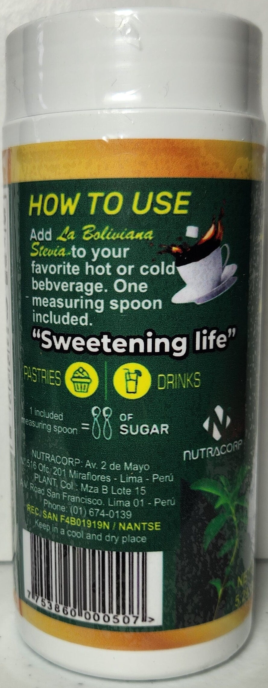 La Boliviana Stevia Sweetener